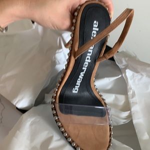 Alexander Wang Nova slingback high heel sandals brown/warm tan suede